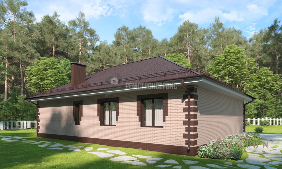 2. Проект одноэтажного дома в современном стиле с четырехскатной, t-96-01, площадью - 109 кв